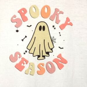Halloween Spooky Season White Ghost T-shirt Medium